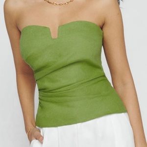 Reformation Madelyn 100% Linen Top